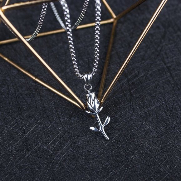 ❤️One Branch Flower Cute Simple Pendant necklace for women/men, N90201P221 - Picture 5 of 8